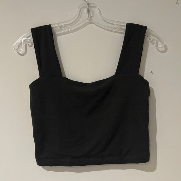 NWOT Susana Monaco Essential Wide Strap Crop Top, Dark Gray Black, Women's XS–S - Picture 2 of 4